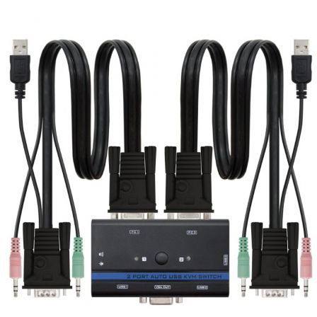 Nanocable KVM Switch VGA USB 1U-2PC Negro Nanocable KVM Switch VGA USB 1U-2PC Negro